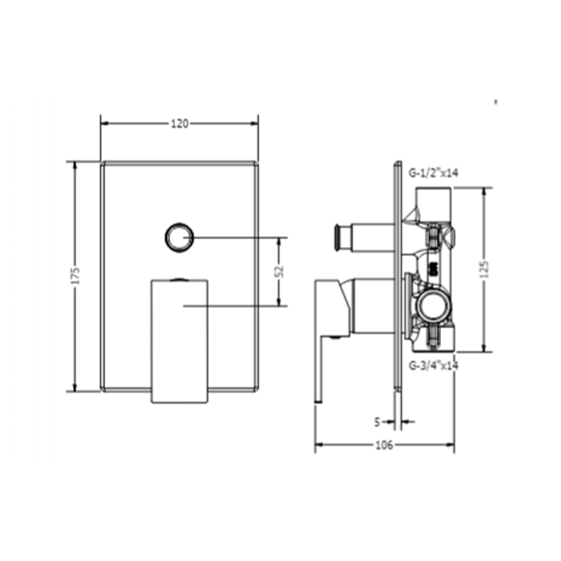 Εντοιχισμένο πλήρες σετ ντουζιέρας Modea Pietra 06710 - Image 2