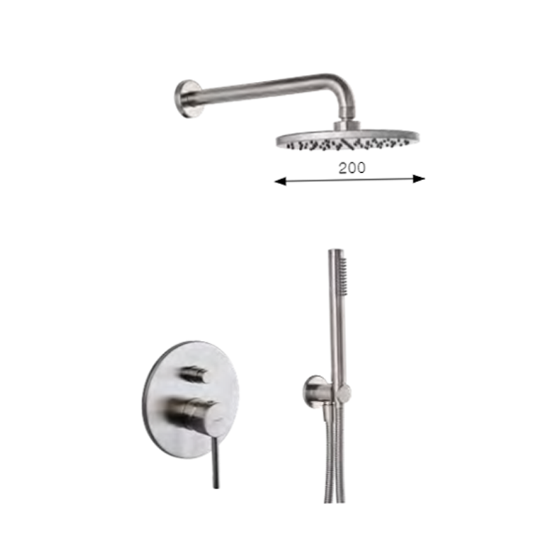 Εντοιχισμένο πλήρες σετ ντουζιέρας Brushed nickel Etna Minimal 08700 - Modea