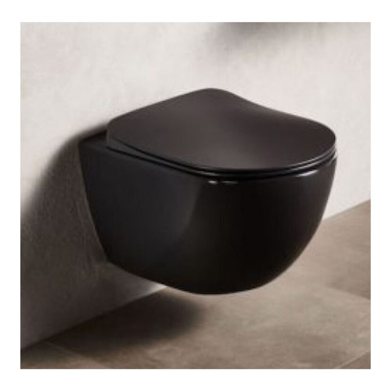 Λεκάνη κρεμαστή Naxos Black matt Domistyle