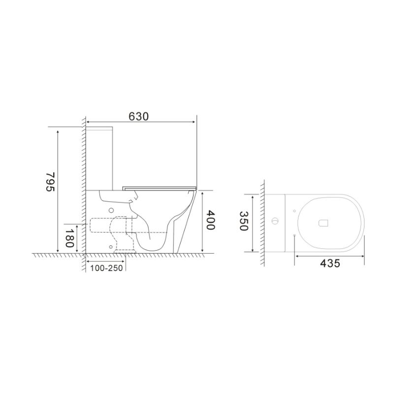 Σετ λεκάνη Bianco Ceramica VERSA/63 - Image 2