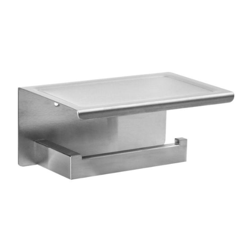 Χαρτοθήκη με ράφι Brushed nickel Genesis  - Bronze art
