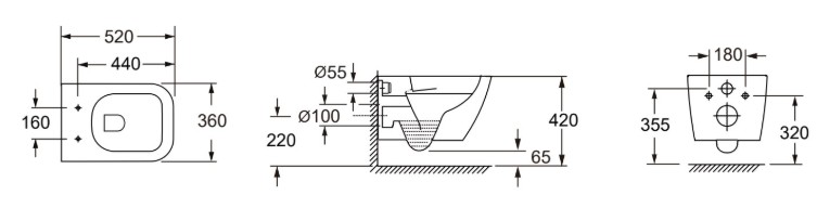 Λεκάνη κρεμαστή Karag New Legend 52cm - Image 3
