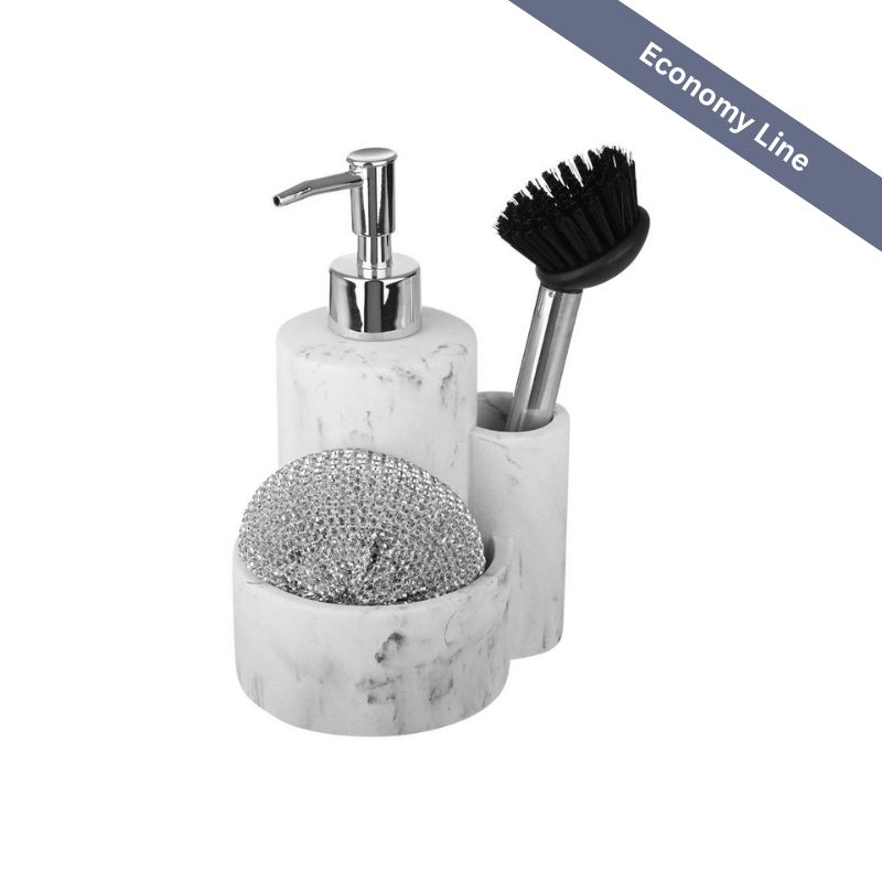 Dispenser με βούρτσα και θήκη Marble