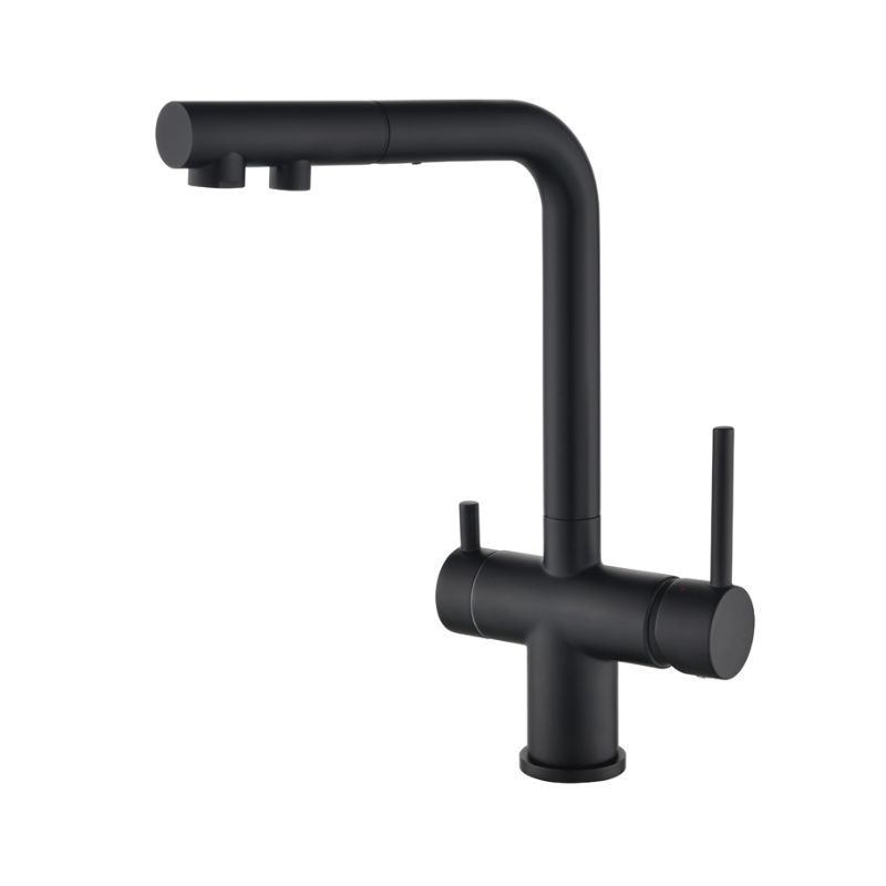 Μπαταρία κουζίνας Granite black 3οδη Akvaduo plus - Helika