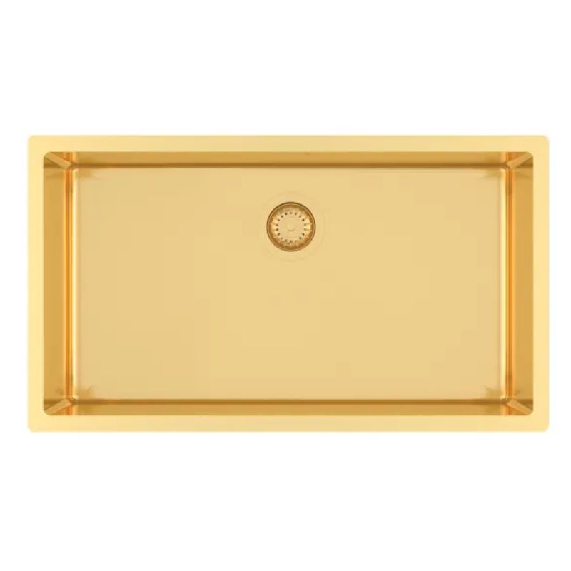 Νεροχύτης ανοξείδωτος υποκαθήμενος Nova100B Gold PVD 79x45 - Helika