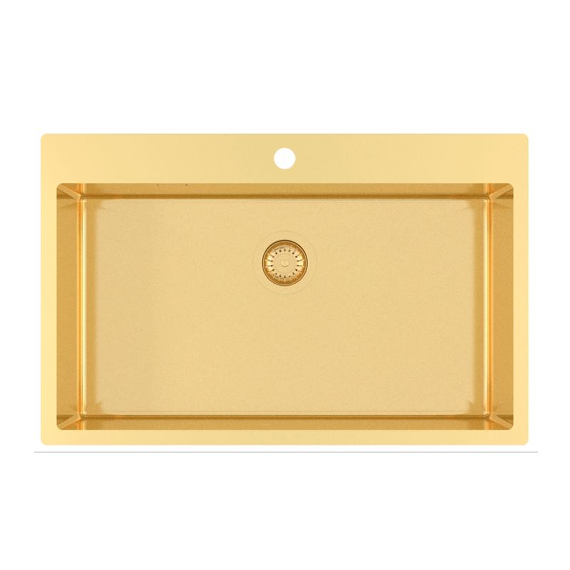 Νεροχύτης ανοξείδωτος Terra100M Gold PVD 79x50 - Helika