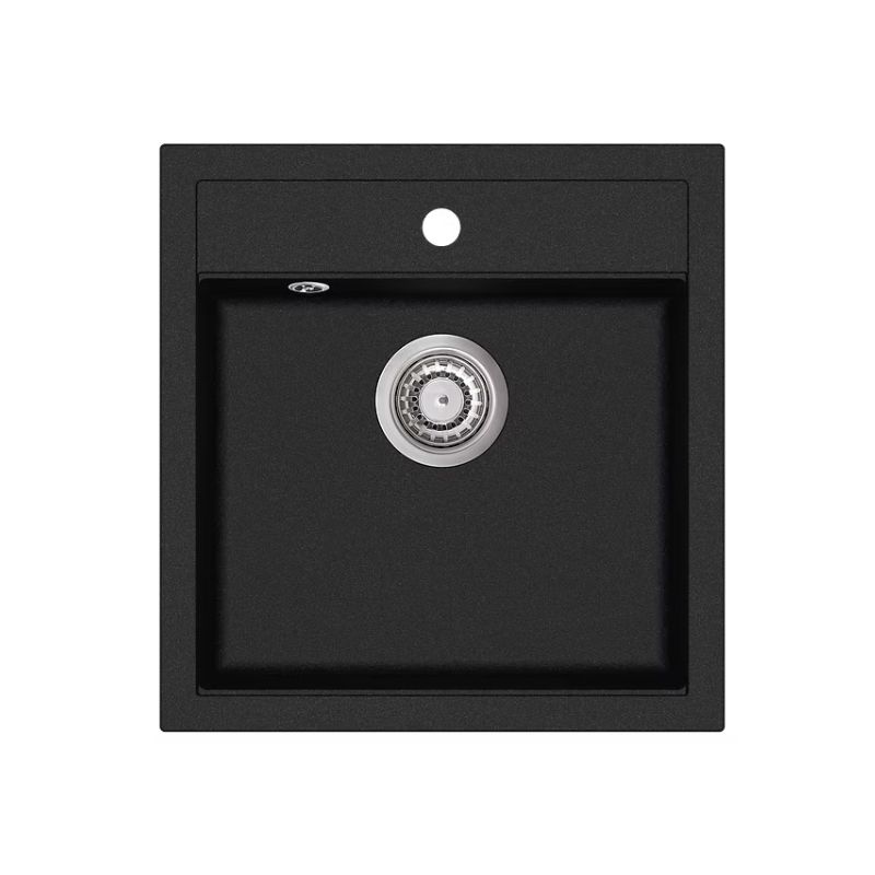 Νεροχύτης γρανίτη Black metallic Tesa 49x51 - Helika