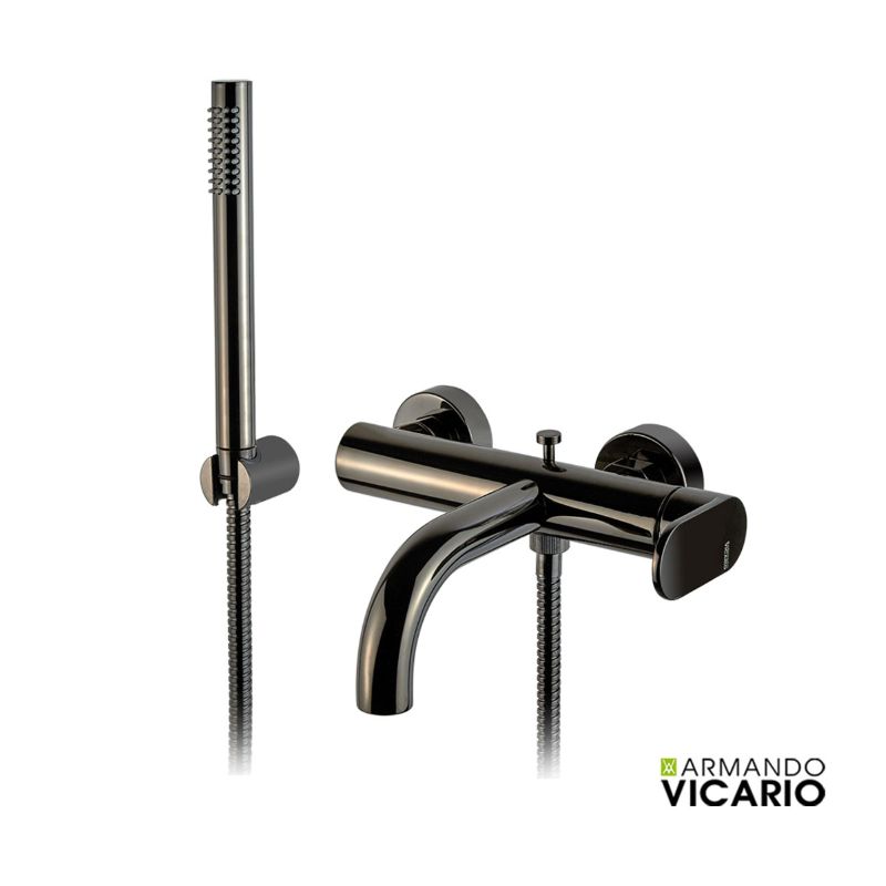 Μπαταρία λουτρού Black chrome Slim - Vicario