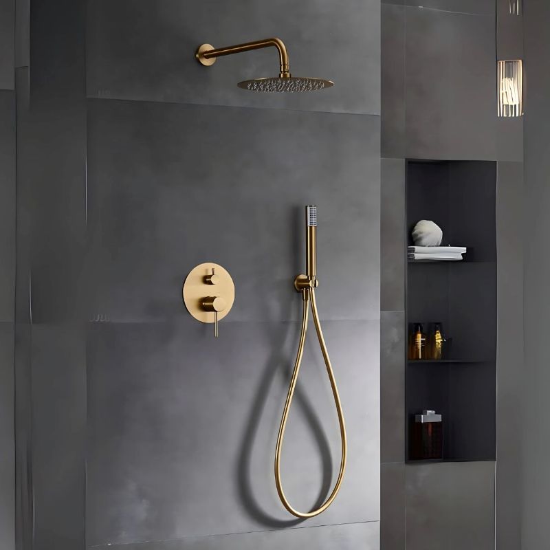 Εντοιχισμένο πλήρες σετ ντουζιέρας Gold matt PVD Monza - Imex