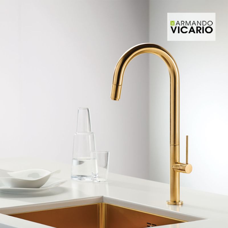 Μπαταρία κουζίνας Tozo Gold brushed - Vicario