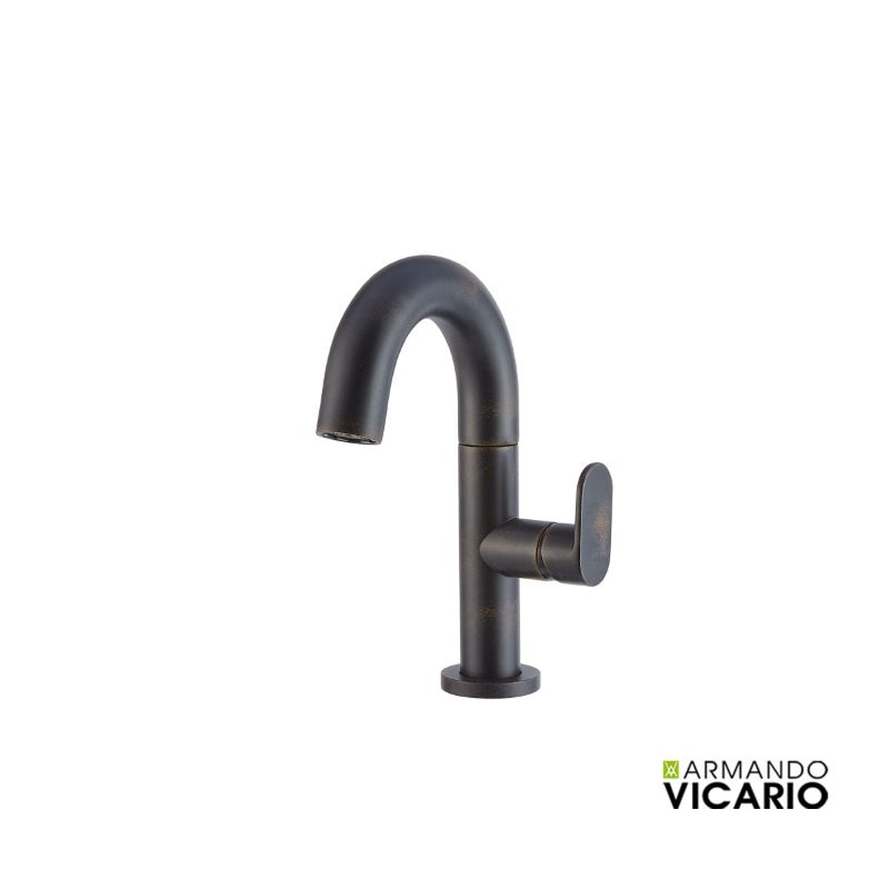 Μπαταρία νιπτήρος χαμηλή Rusty Black Slim - Vicario