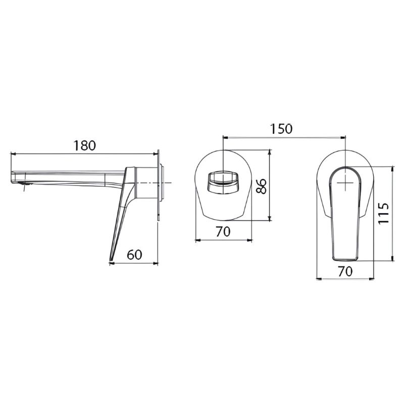 Εντοιχισμένη μπαταρία νιπτήρος Imex Delos - Image 3