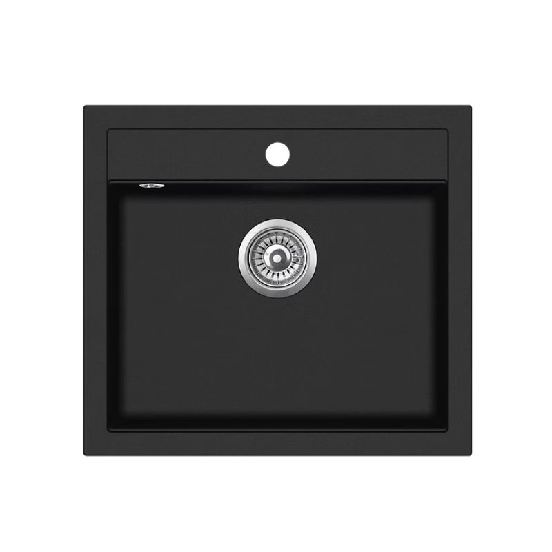 Νεροχύτης γρανίτη Black metallic Quadro 56.5x51 - Helika