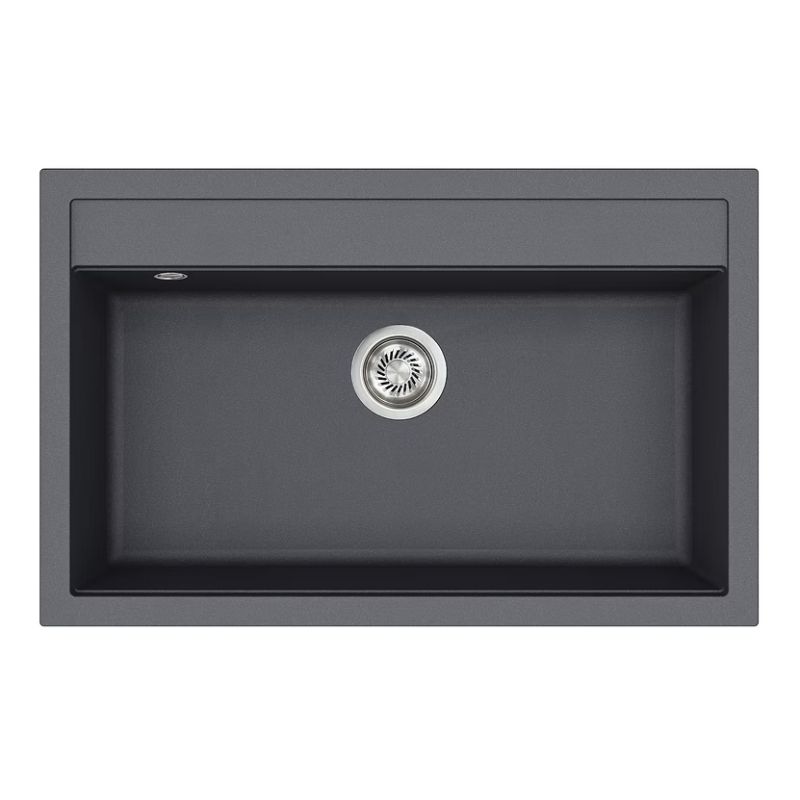 Νεροχύτης γρανίτη Graphite Quadro 79x50.5 - Helika