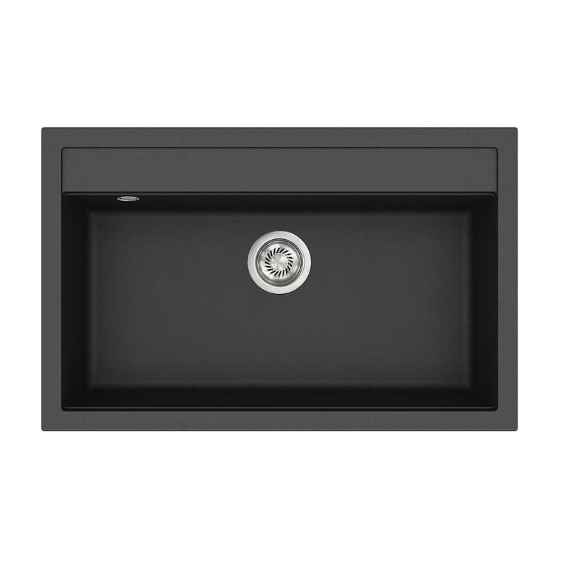 Νεροχύτης γρανίτη Black metallic Quadro 79x50.5 - Helika