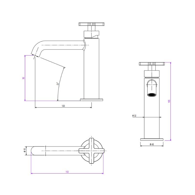 Μπαταρία νιπτήρος μεσαία Elle cross La Torre - Image 2