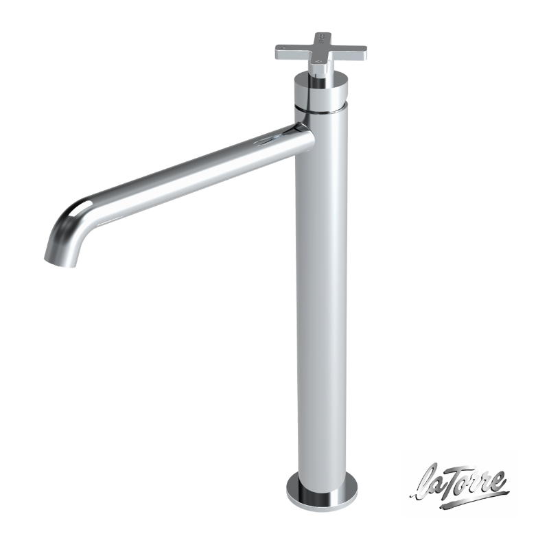 Μπαταρία νιπτήρος ψηλή Chrome Elle cross - La Torre