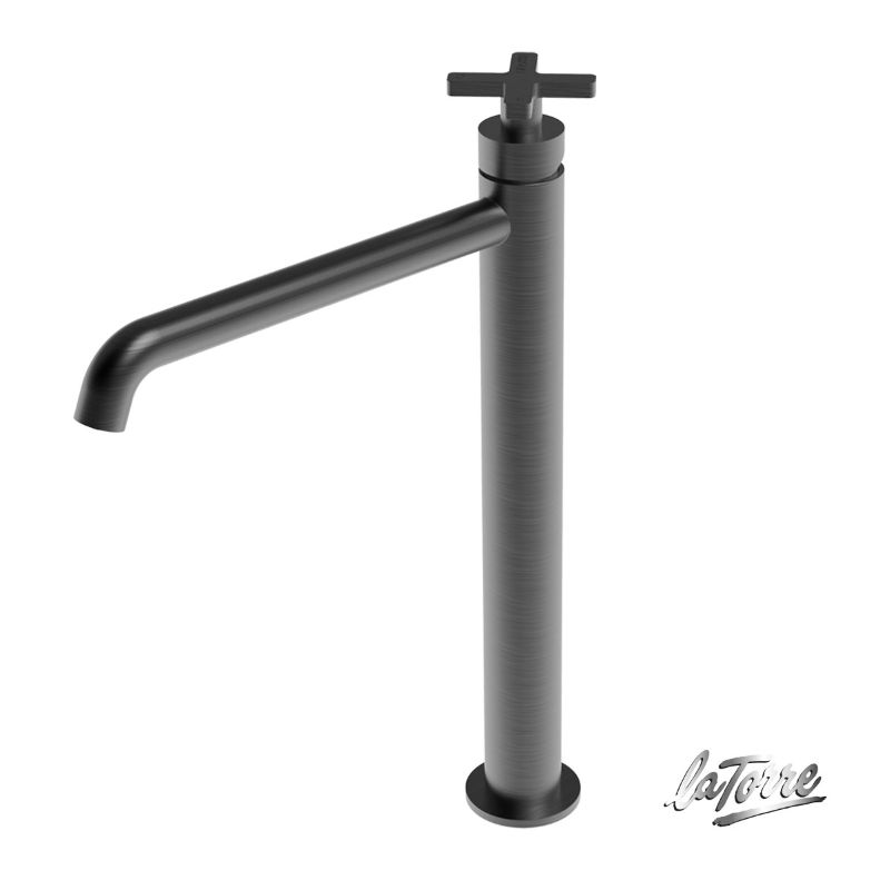 Μπαταρία νιπτήρος ψηλή Black Brushed Elle cross - La Torre