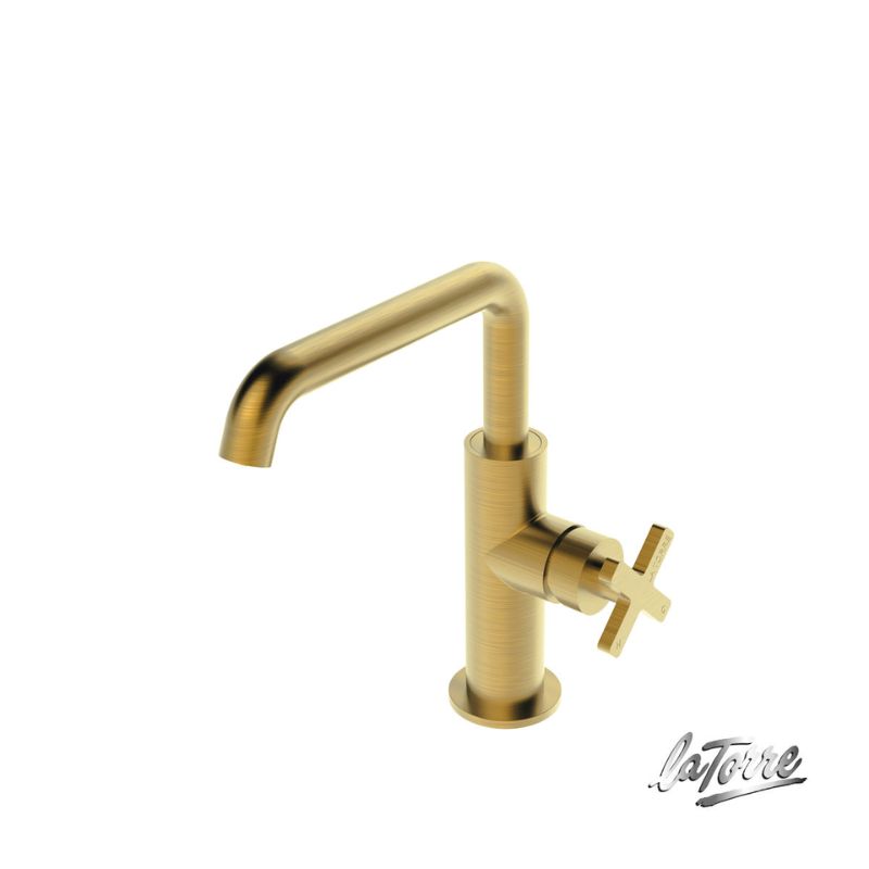 Μπαταρία νιπτήρος Brushed Gold Elle cross - La Torre