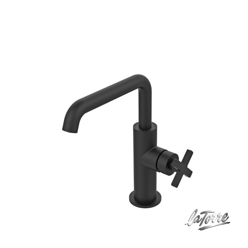 Μπαταρία νιπτήρος Black matt Elle cross - La Torre