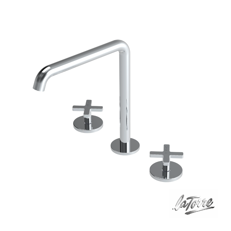 Μπαταρία νιπτήρος 3 οπών Chrome Elle cross - La Torre
