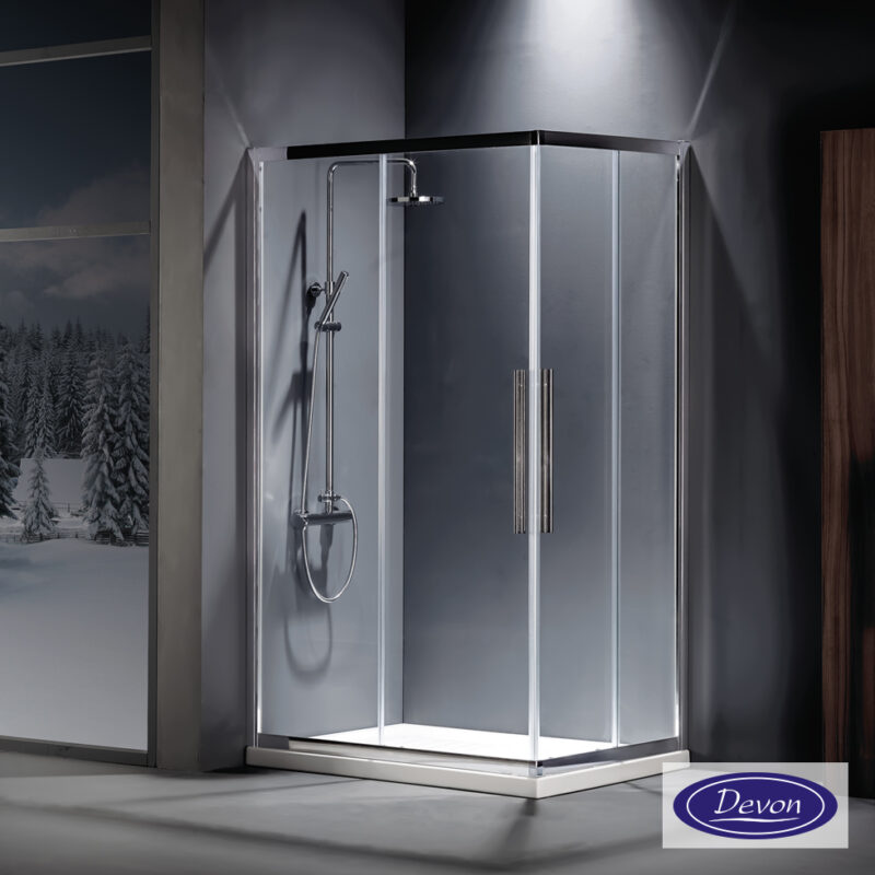 Συρόμενα κρύσταλλα γωνιακής εισόδου Flow Chrome - Devon