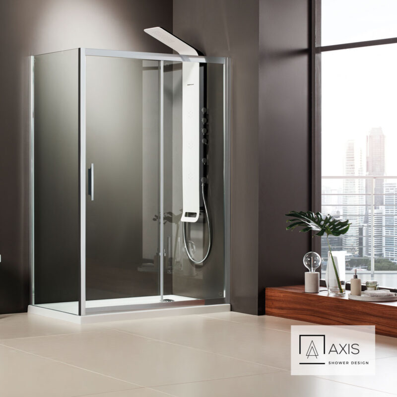 Συρόμενο κρύσταλλο 1+1 Chrome - Axis