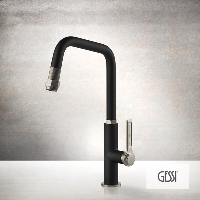 Μπαταρία κουζίνας Officine Black matt & Inox - Gessi