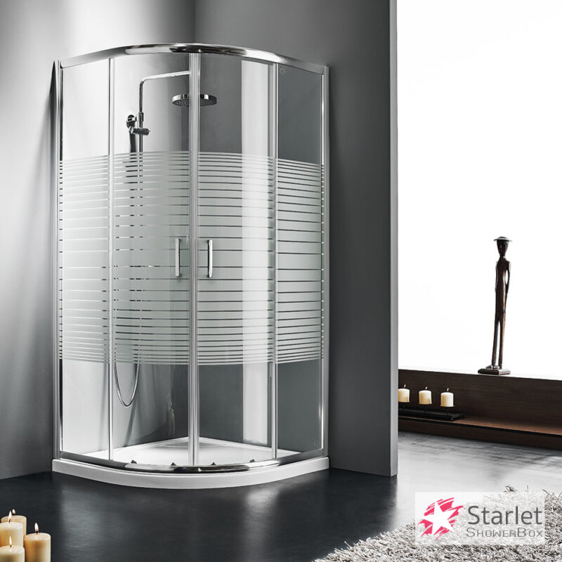 Συρόμενο κρύσταλλο ημικυκλικό Stripes 2+2 Chrome - Starlet