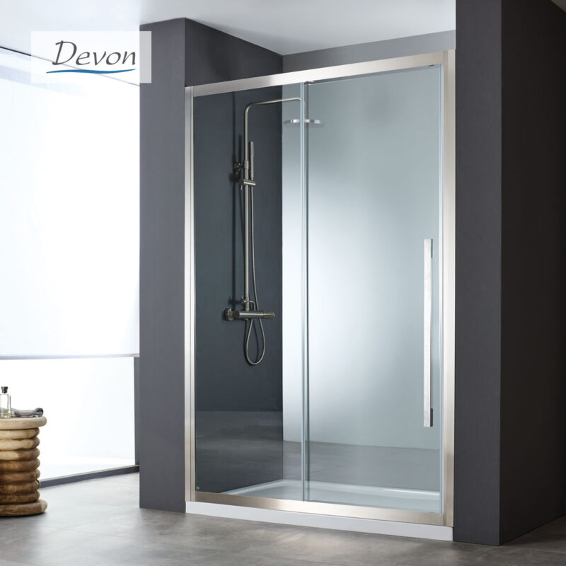 Συρόμενο κρύσταλλο Noxx 1+1 Inox brushed - Devon