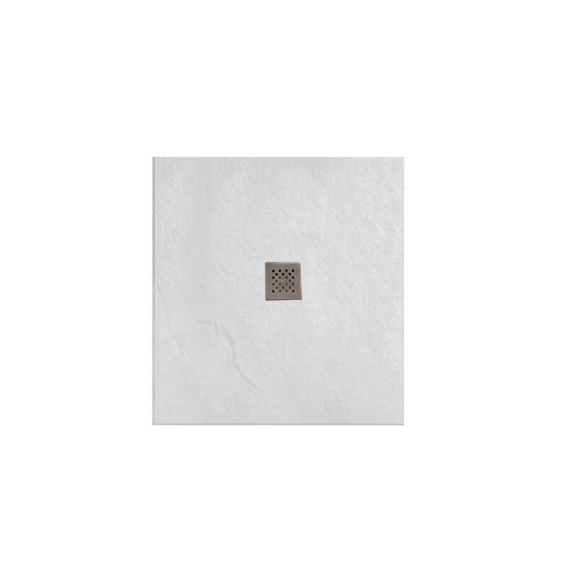 Ντουζιέρα υφή πέτρας τετράγωνη Classic Bianco - Karag