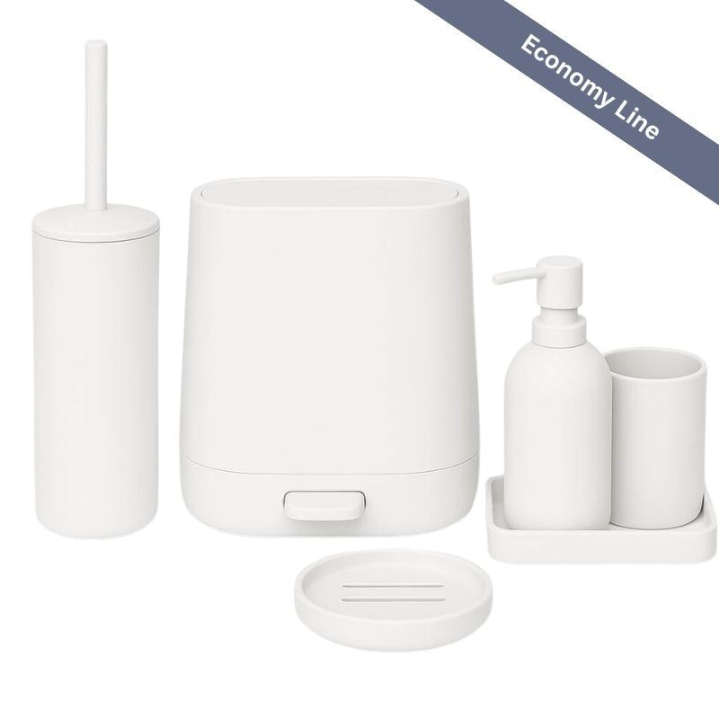 Σετ μπάνιου 6 τεμαχίων PVC white