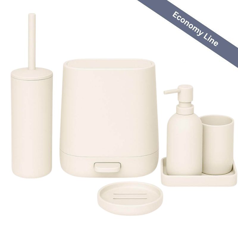 Σετ μπάνιου 6 τεμαχίων PVC beige