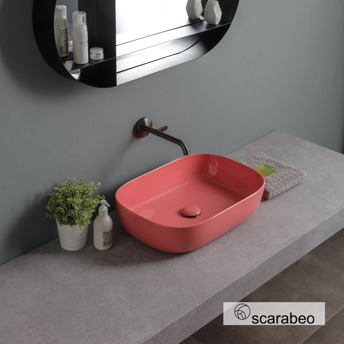 Νιπτήρας Glam 56x39 Peach glossy - Scarabeo