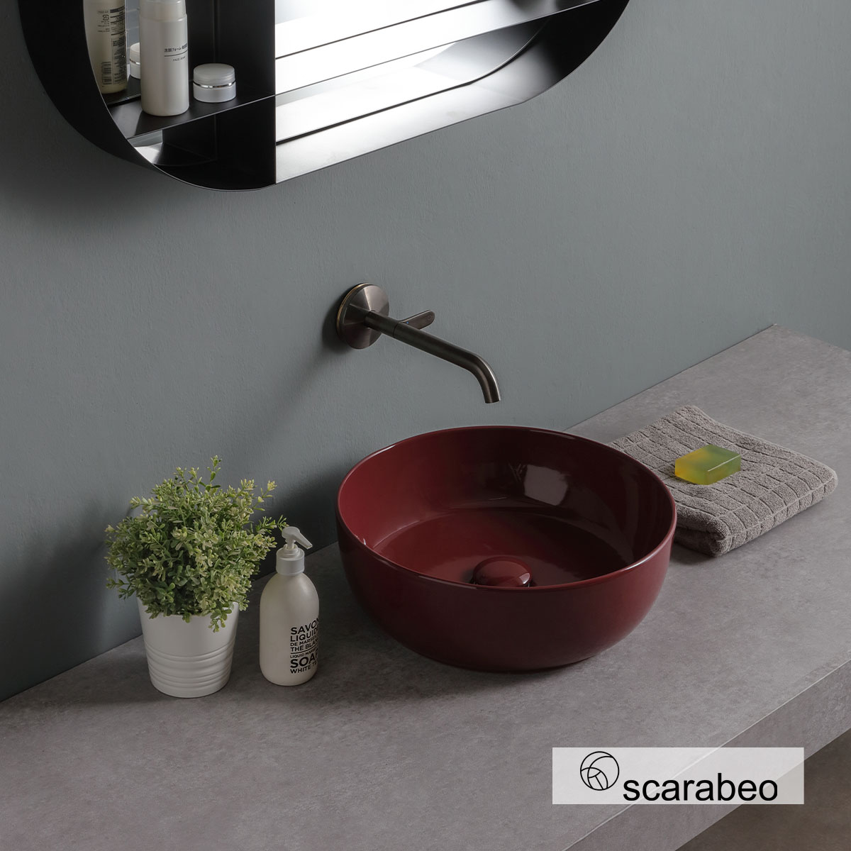 Νιπτήρας Glam Φ39 Cherry glossy - Scarabeo