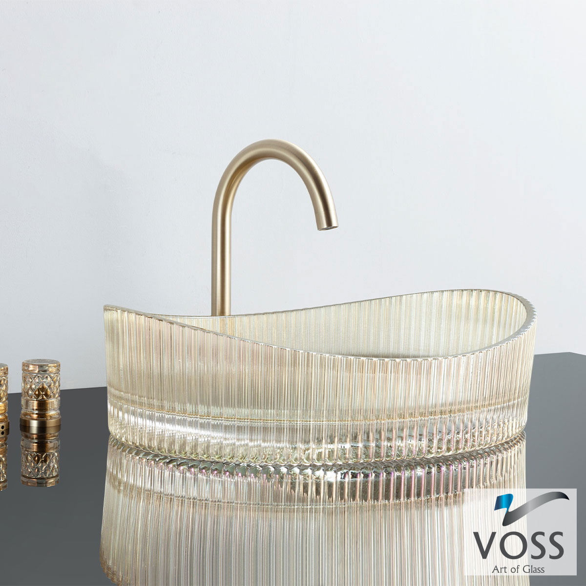 Νιπτήρας γυάλινος Cavo Gold 50x37,5 - Voss