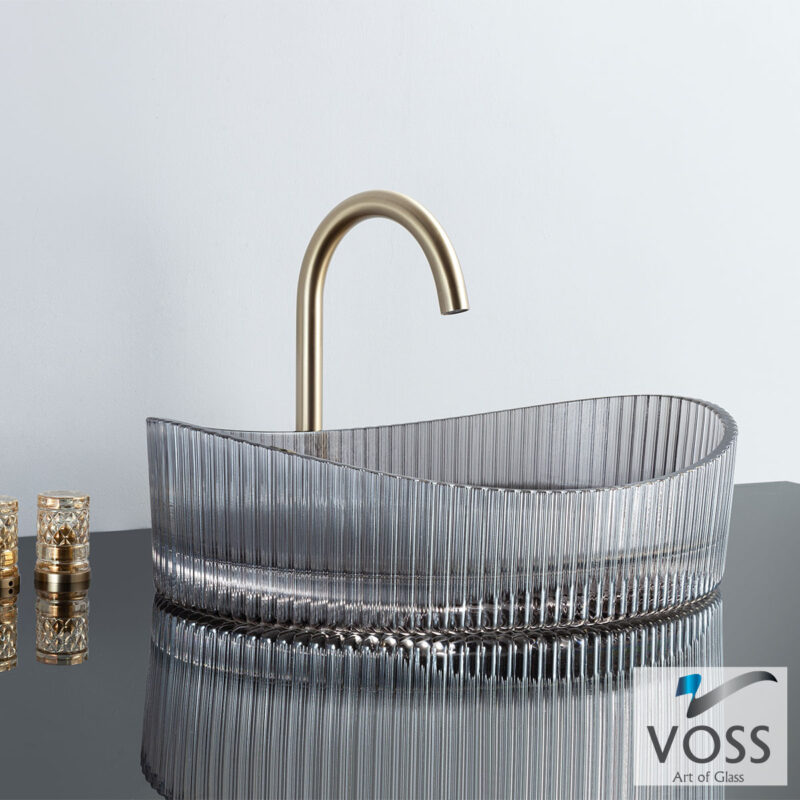 Νιπτήρας γυάλινος Cavo Grey 50x37,5 - Voss