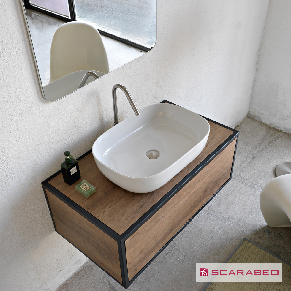 Νιπτήρας Glam 56x39 White glossy - Scarabeo