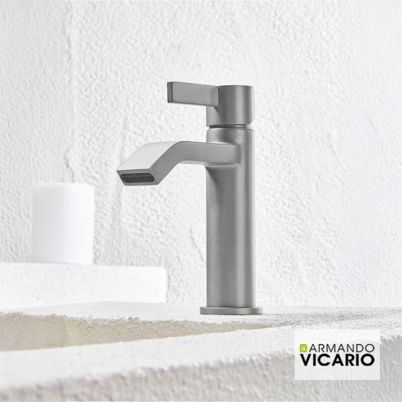 Μπαταρία νιπτήρα Brushed inox Mooi - Vicario