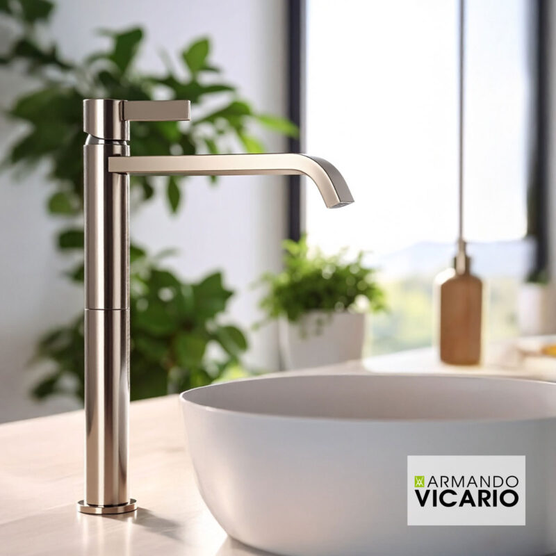 Μπαταρία νιπτήρα Brushed inox Mooi - Vicario