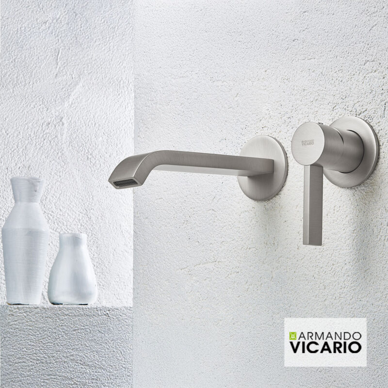 Εντοιχισμένη μπαταρία νιπτήρα Brushed inox Mooi- Vicario