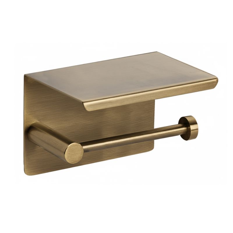 Χαρτοθήκη Inox304 με ράφι - Bronze art