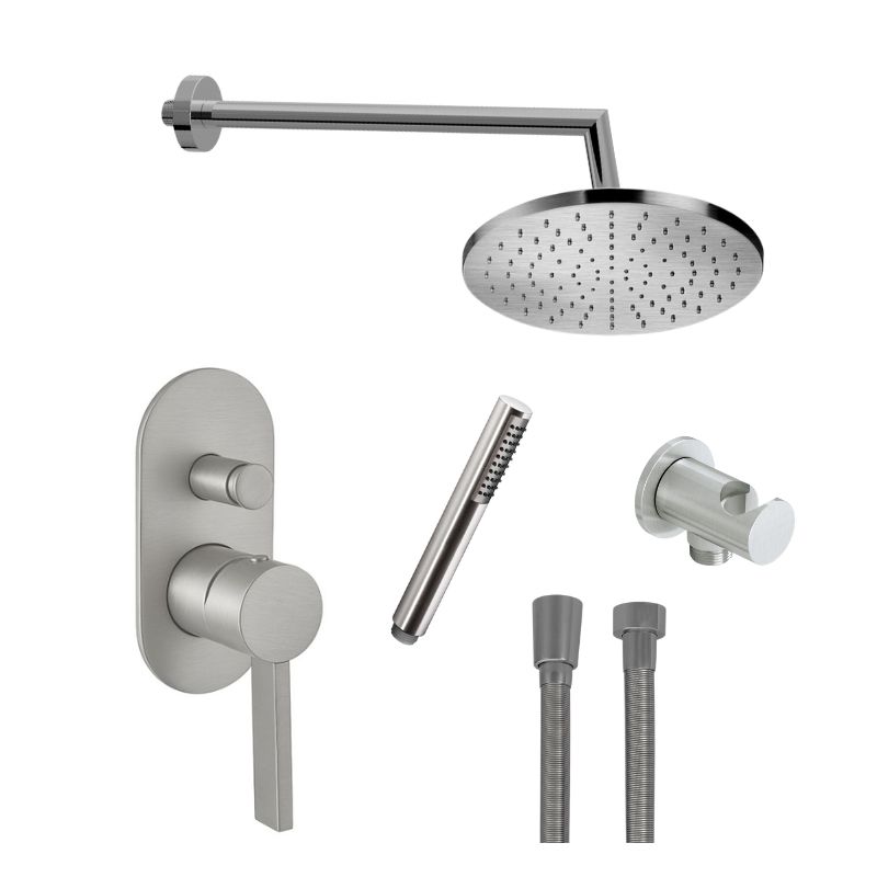 Εντοιχισμένο πλήρες σετ ντουζιέρας Brushed inox Mooi- Vicario