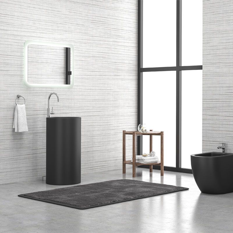 Νιπτήρας επιδαπέδιος solid Black matt Milos Φ40x94 - Karag