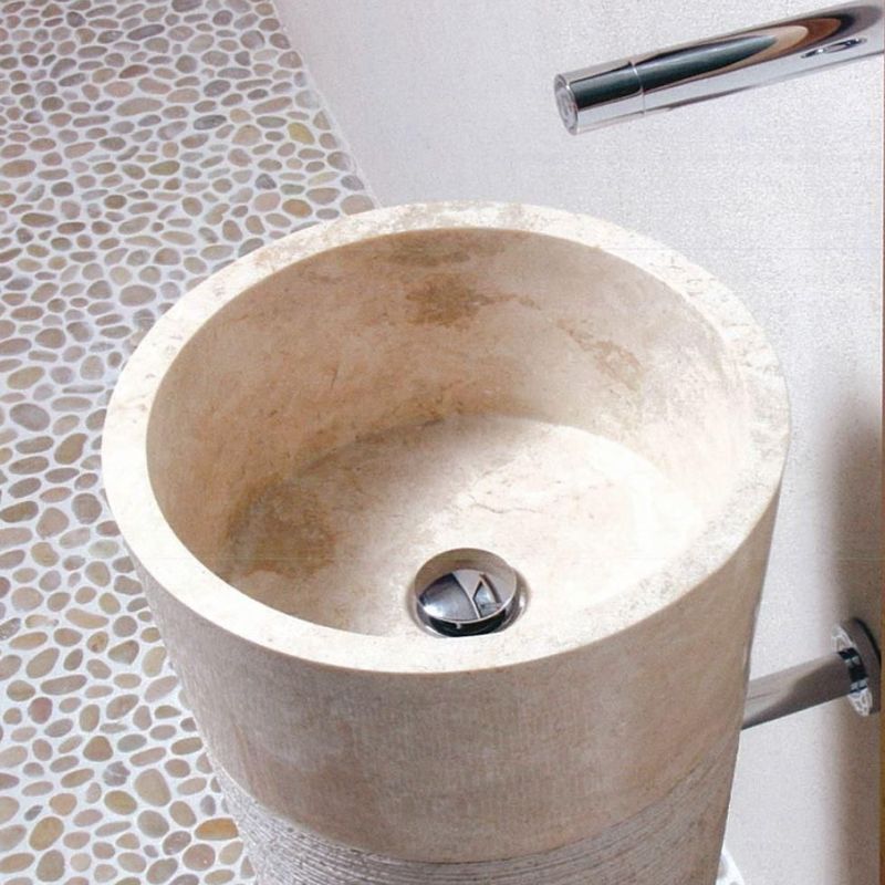 Νιπτήρας επιδαπέδιος πέτρα Beige Raja Φ40x90 - Bati
