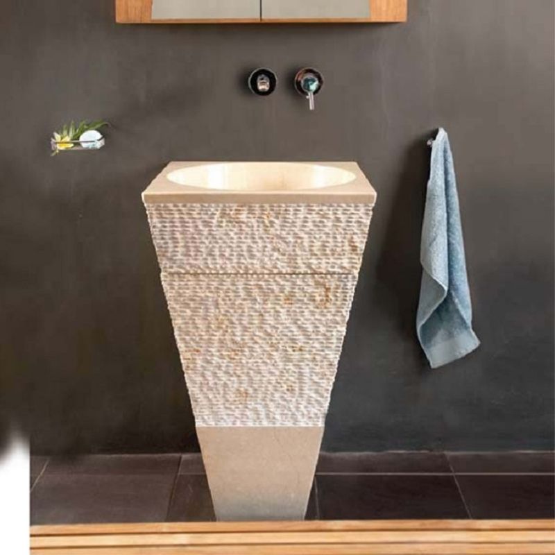 Νιπτήρας επιδαπέδιος πέτρα Beige Sangha 45x45x90 - Bati