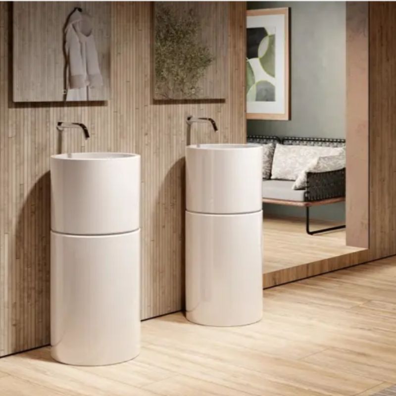 Νιπτήρας επιδαπέδιος πορσελάνη White Φ40x89 - Sanindusa